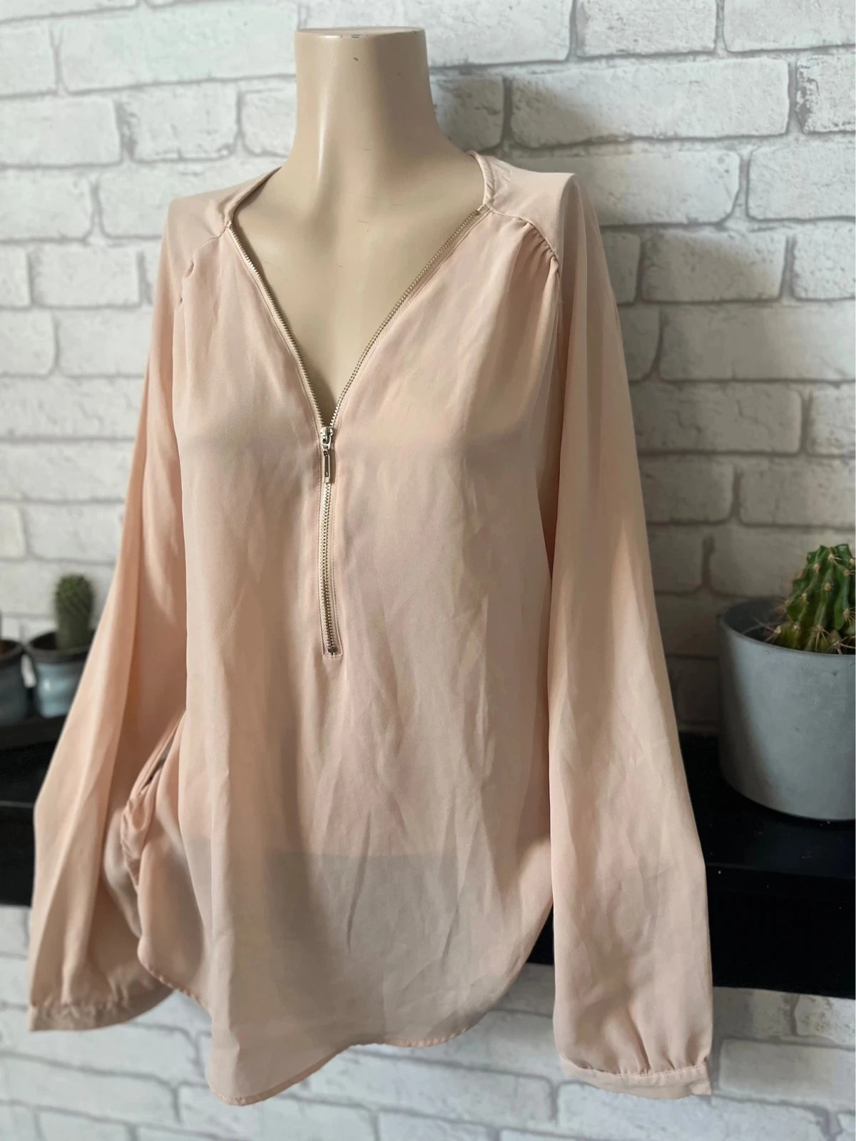 Vrouwelijke vloeiende blouse met ritskraag – Pimkie – Maat 38 – photo 2